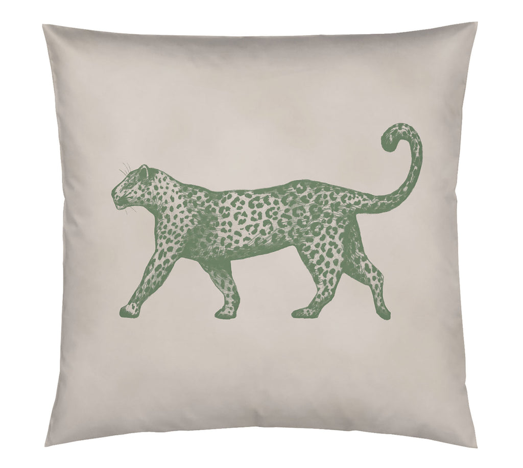 Satin Kissenbezug Globetrotter Tiermotiv Leopard Sand Freisteller #farbe_Sand