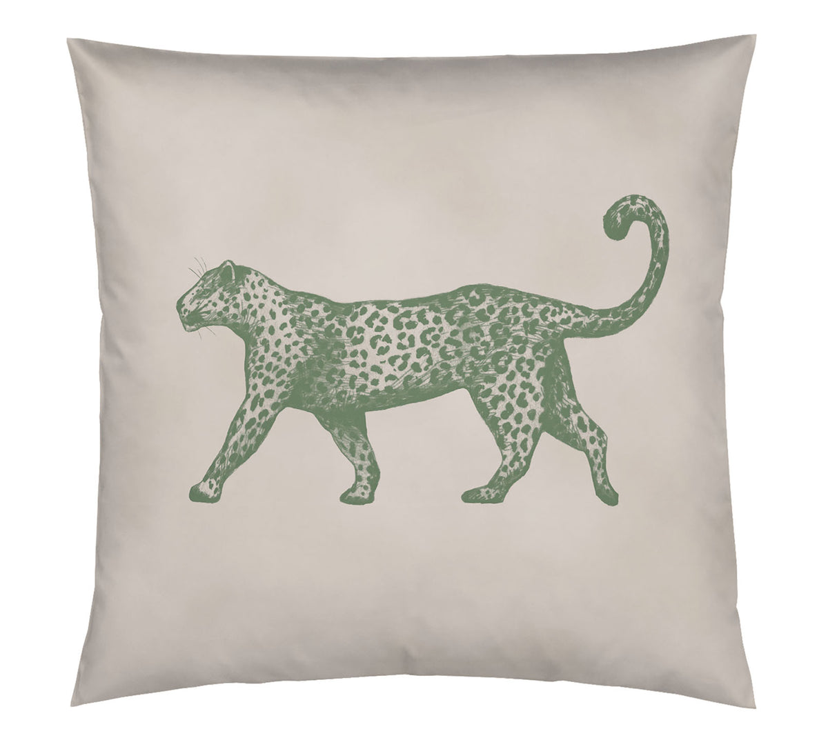 Satin Kissenbezug Globetrotter Tiermotiv Leopard Sand Freisteller #farbe_Sand
