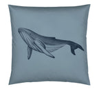 Satin Kissenbezug Globetrotter Tiermotiv Wal Ozeanblau Freisteller #farbe_Ozeanblau