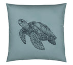 Satin Kissenbezug Globetrotter Tiermotiv Schildkröte Aquagrün Freisteller #farbe_Aquagrün