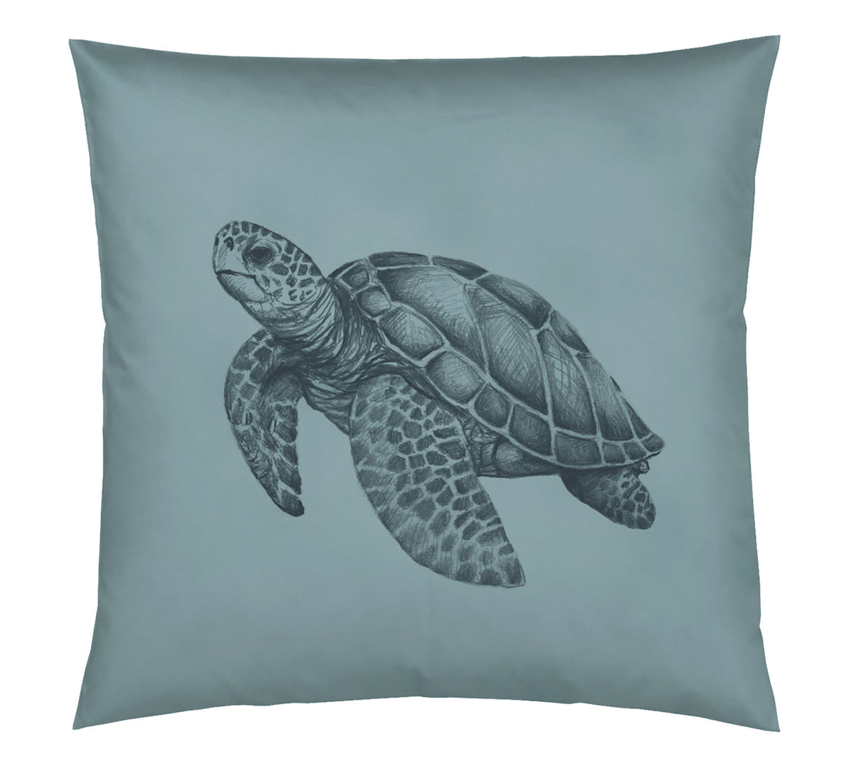 Satin Kissenbezug Globetrotter Tiermotiv Schildkröte Aquagrün Freisteller #farbe_Aquagrün