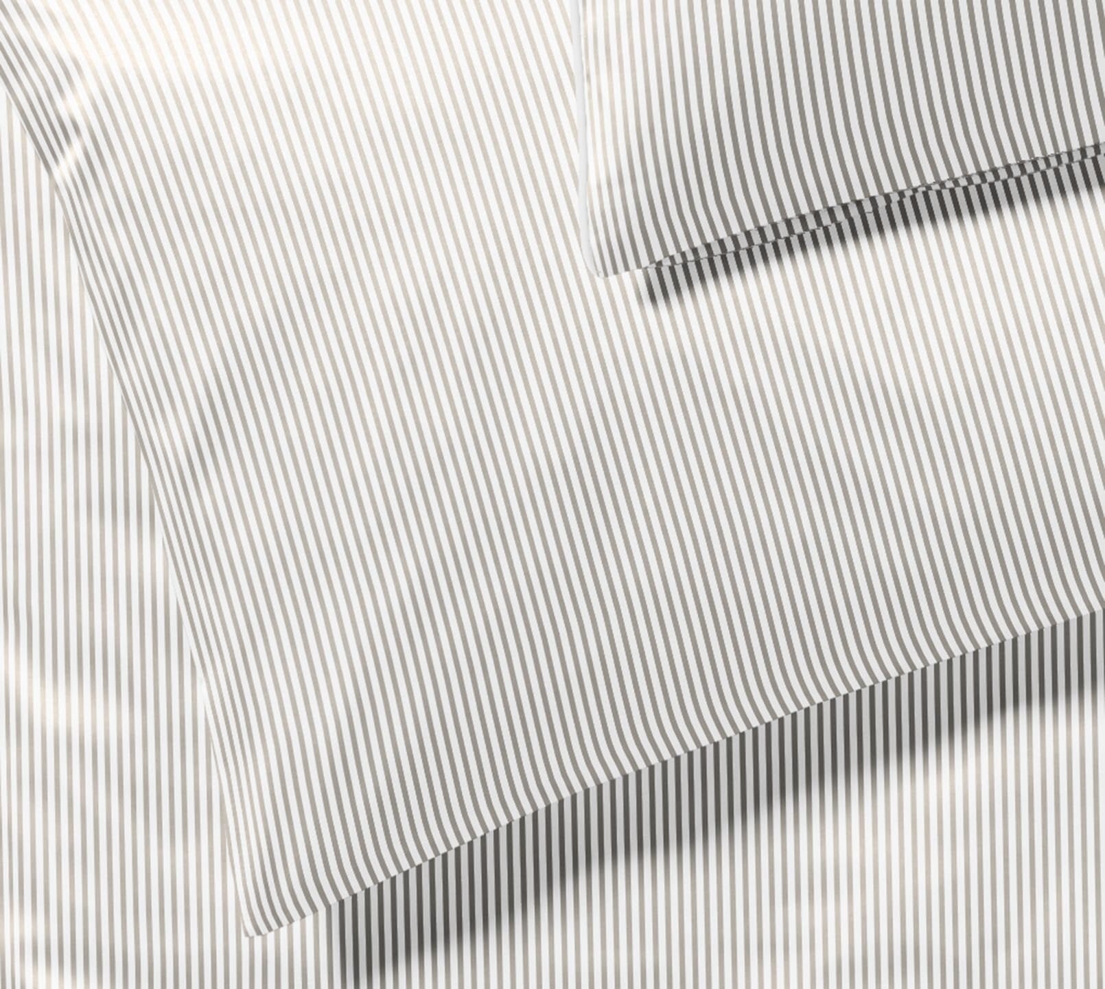 Satin Bettwäsche Hamburger Streifen in Sand Freisteller #farbe_Hamburger Streifen Sand