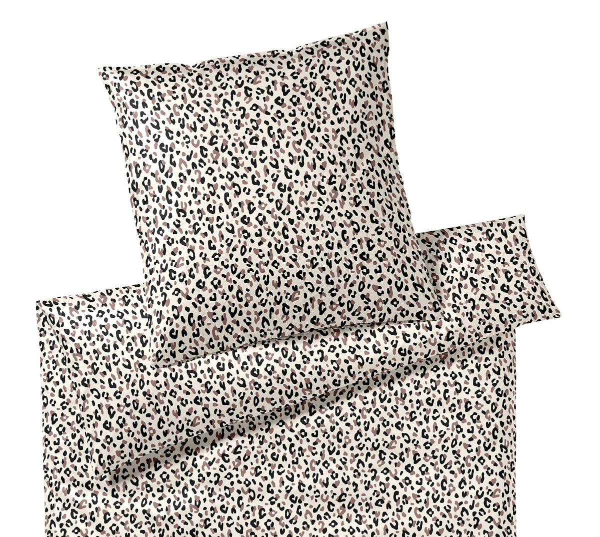 Satin Bettwäsche Leolook in Schwarz-Sand Leooptik Freisteller #farbe_Schwarz-Sand