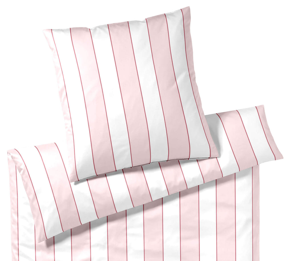 Satin Bettwäsche Levens in Himbeerrosa Streifen Freisteller #farbe_Himbeerrosa