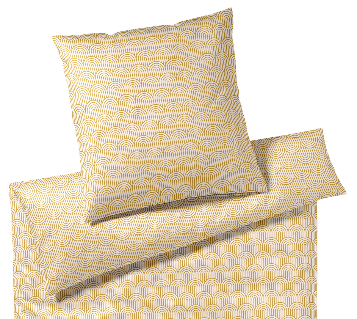 Satin Bettwäsche Maison Arcs in Gold Bögen Freisteller #farbe_Gold