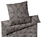 Satin Bettwäsche Maison Leaves in Gold Palmenblätter Freisteller #farbe_Basalt