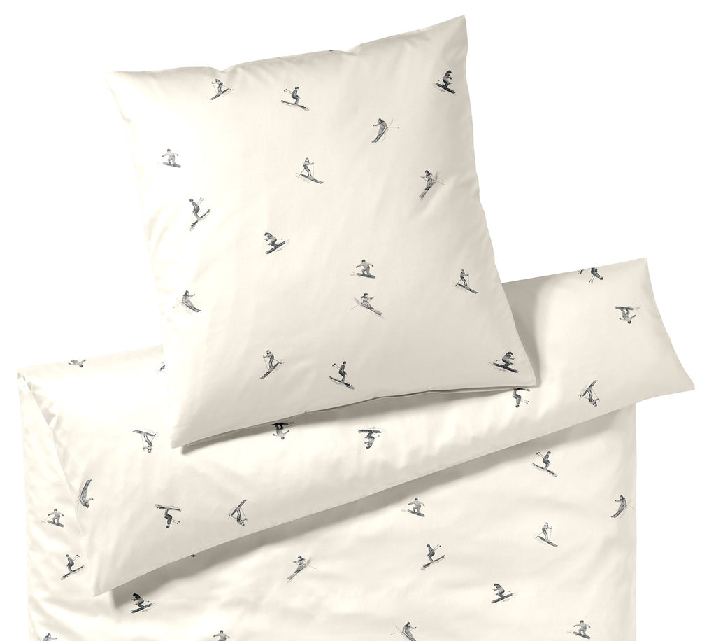 Satin Bettwäsche Mono Ski in Graphit Skifahrer Freisteller #farbe_Graphit