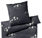Satin Bettwäsche Mountain Top in Graphit Bergmotiv Freisteller #farbe_Graphit