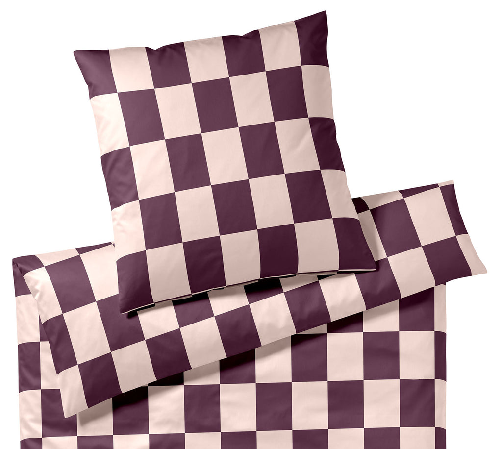 Satin Bettwäsche Plenty in Rosé-Wine Karo Freisteller #farbe_Rose-Wine
