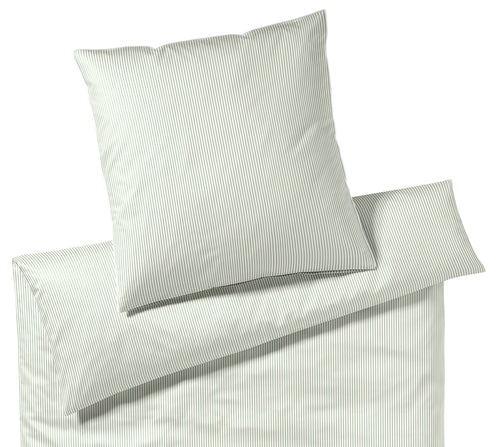 Satin Bettwäsche Hamburger Streifen in Pistazie Streifen Freisteller #farbe_Pistazie