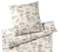 Satin Bettwäsche Toile de Jouy in Greige Landschaften Freisteller 
#farbe_Greige