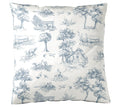 Satin Bettwäsche Toile de Jouy in Marine Freisteller Kissen #farbe_Marine