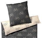 Satin Wende Bettwäsche Velo in Anthra Fahrrad Freisteller #farbe_Anthra