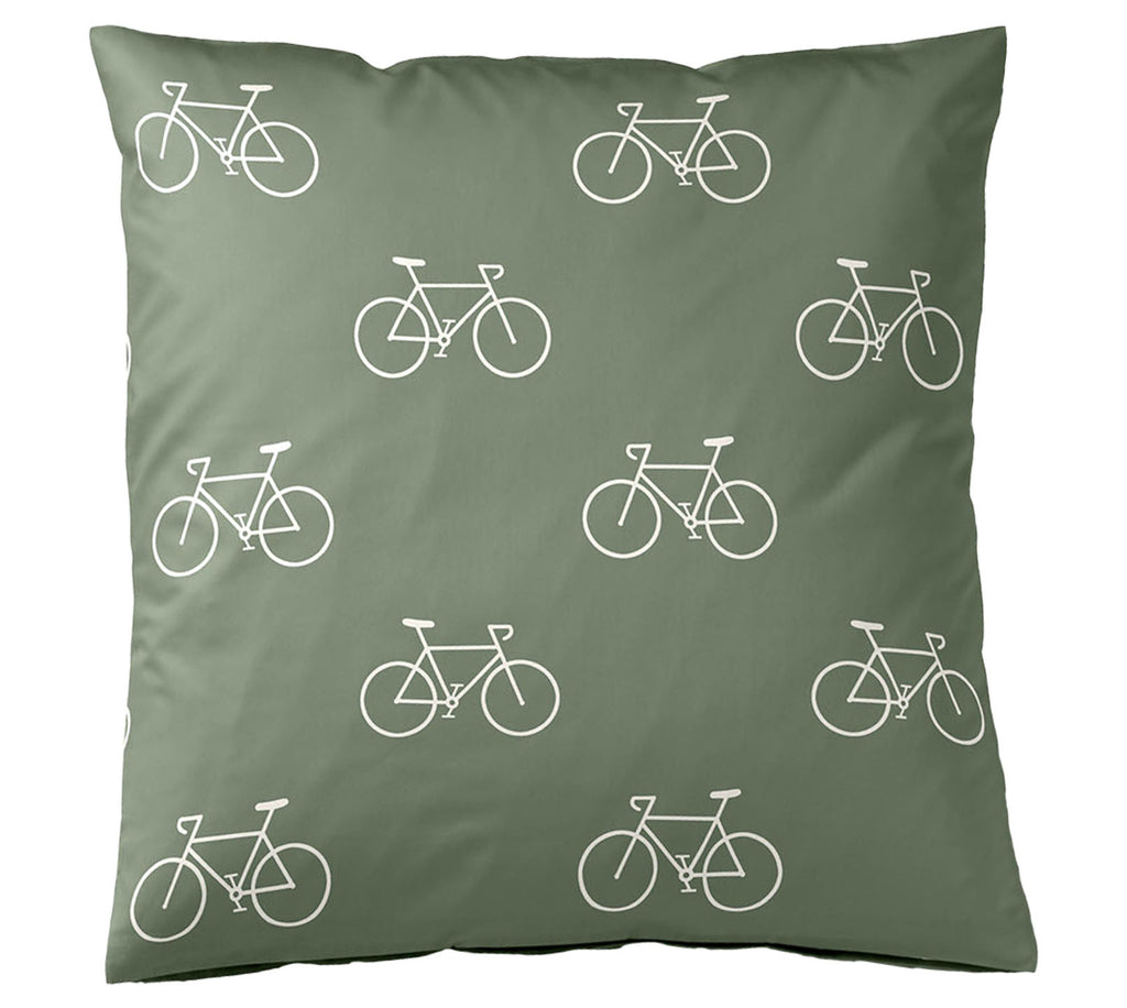 Satin Bettwäsche Velo in Moos Freisteller Kissen #farbe_Moos