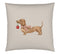 Satin Kissen Eddie in Sand Freisteller Dackelmotiv #farbe_Sand