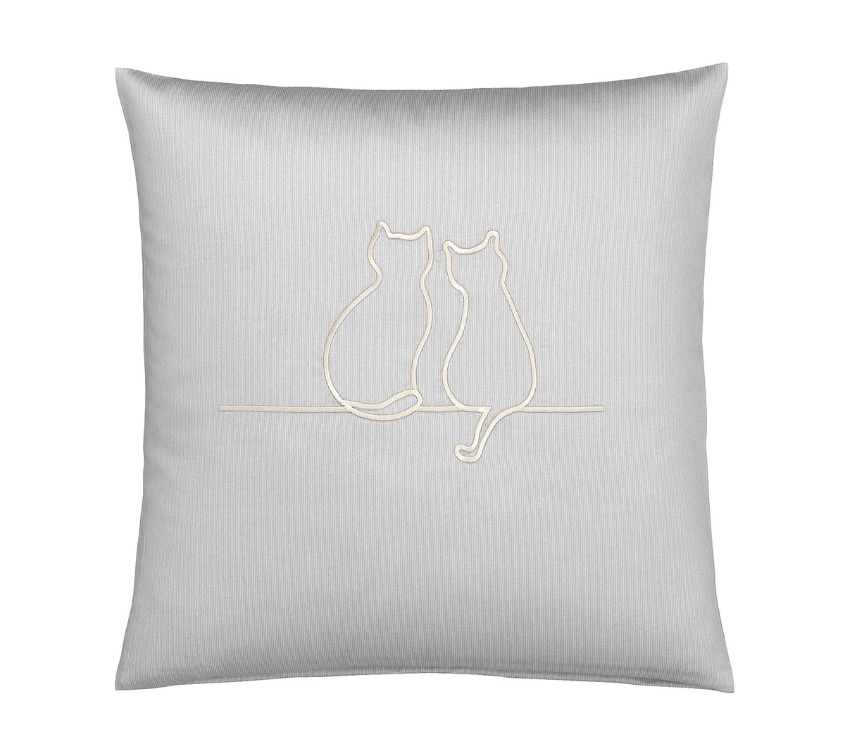Satin Kissen 40x40 It´s You & Me in Creme Katzensilhouette Stickerei  40x80cm #farbe_It s You and Me Creme Kissen