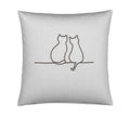 Satin Kissen 40x40 It´s You & Me in Anthrazit Katzensilhouette Stickerei  40x80cm Detail #farbe_Anthrazit Kissen