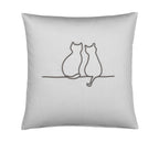 Satin Kissen 40x40 It´s You & Me in Anthrazit Katzensilhouette Stickerei  40x80cm Detail #farbe_Anthrazit Kissen