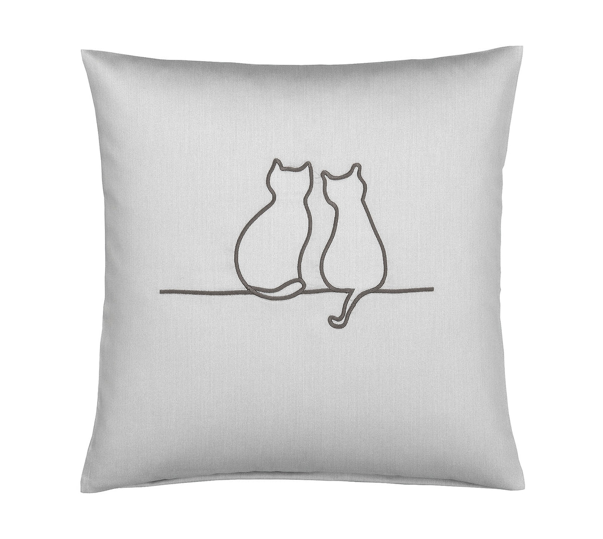 Satin Kissen 40x40 It´s You & Me in Anthrazit Katzensilhouette Stickerei  40x80cm Detail #farbe_It s You and Me Anthrazit Kissen
