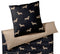 Satin Wende-Bettwäsche Dogs in Natur-Beige Hundepfoten Freisteller #farbe_Schwarz-Beige