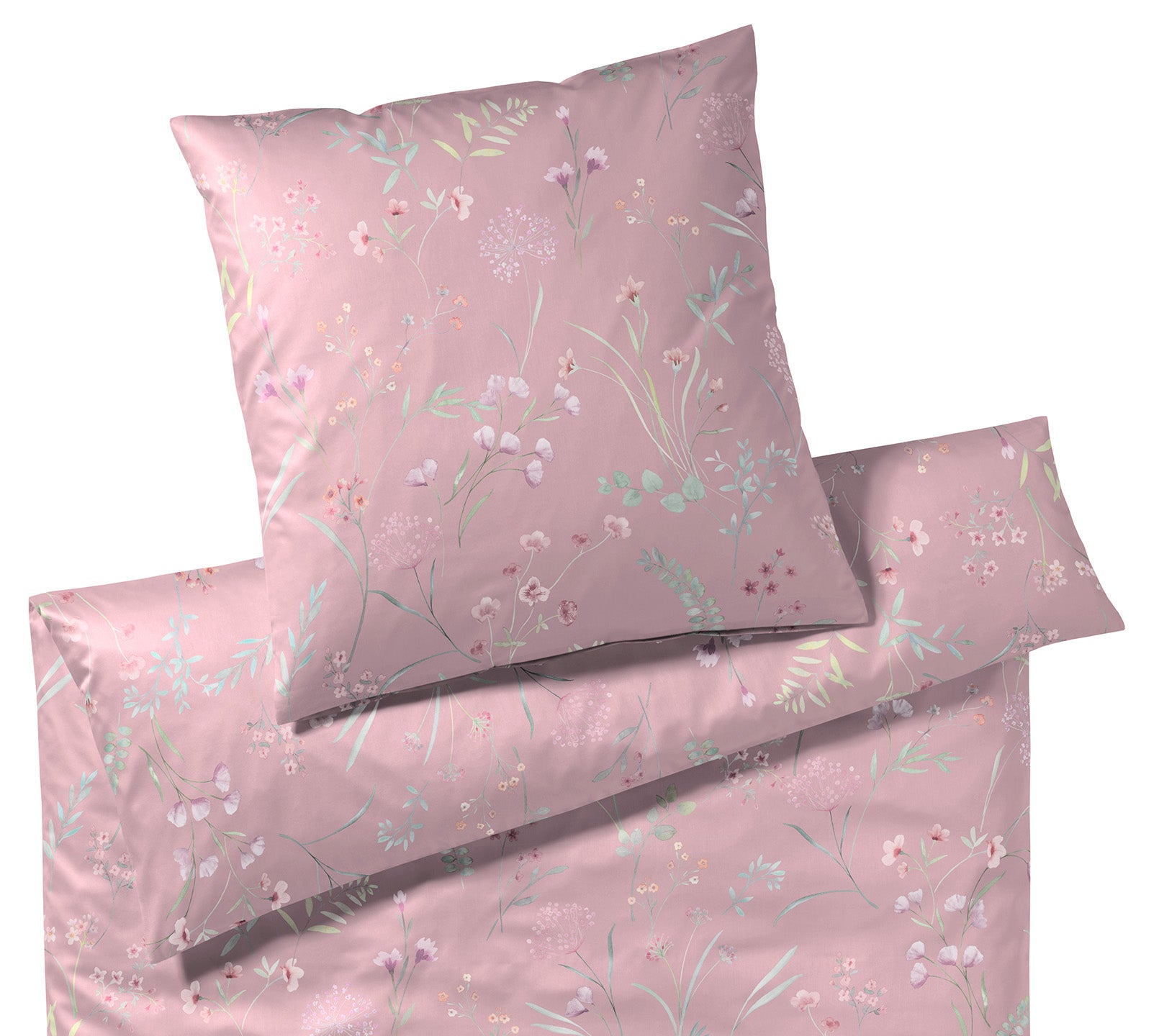Seiden Satin Bettwäsche Deluxe in Blush Blumen Freisteller #farbe_Deluxe Blush