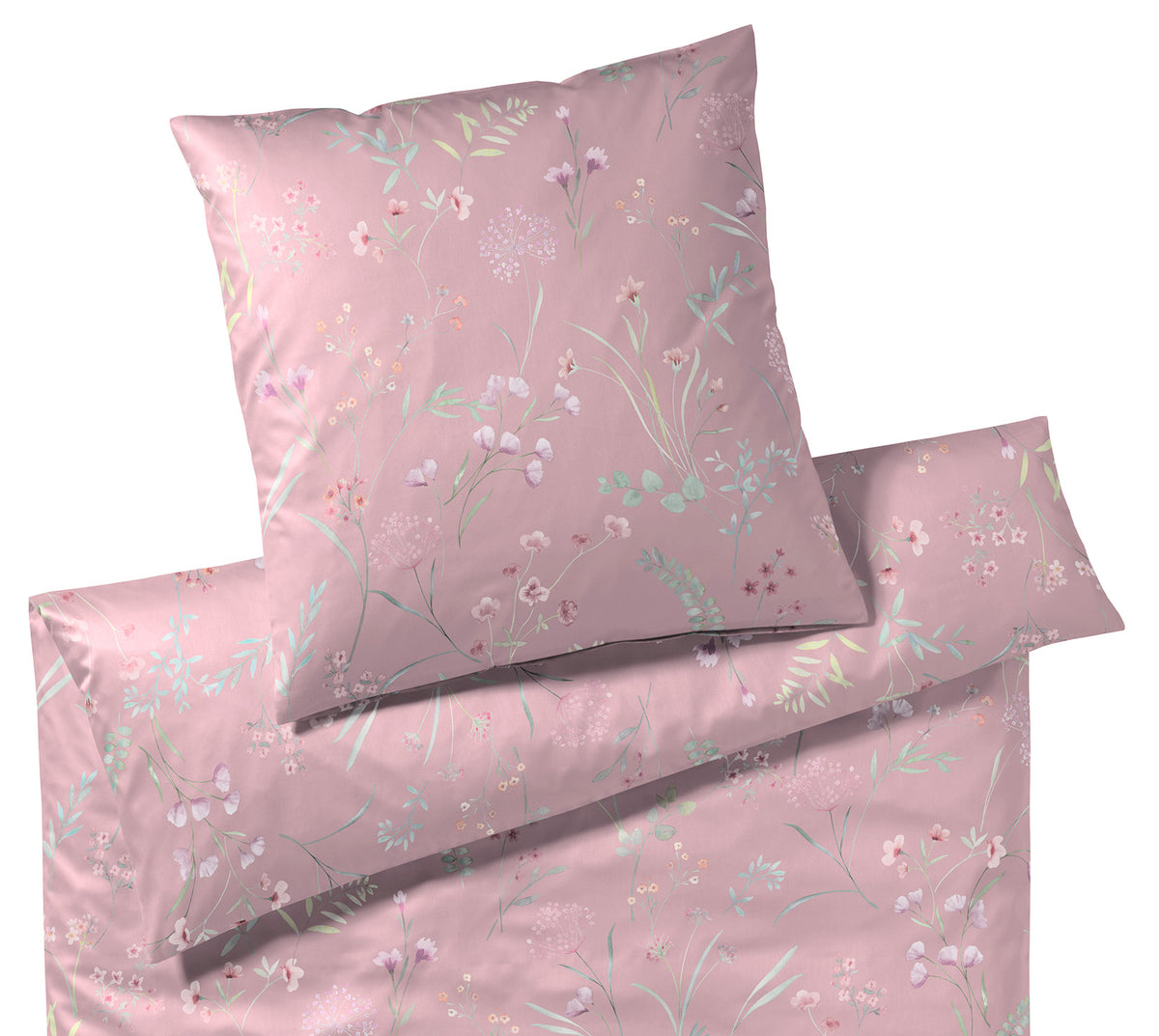 Seiden Satin Bettwäsche Deluxe in Blush Blumen Freisteller #farbe_Deluxe Blush