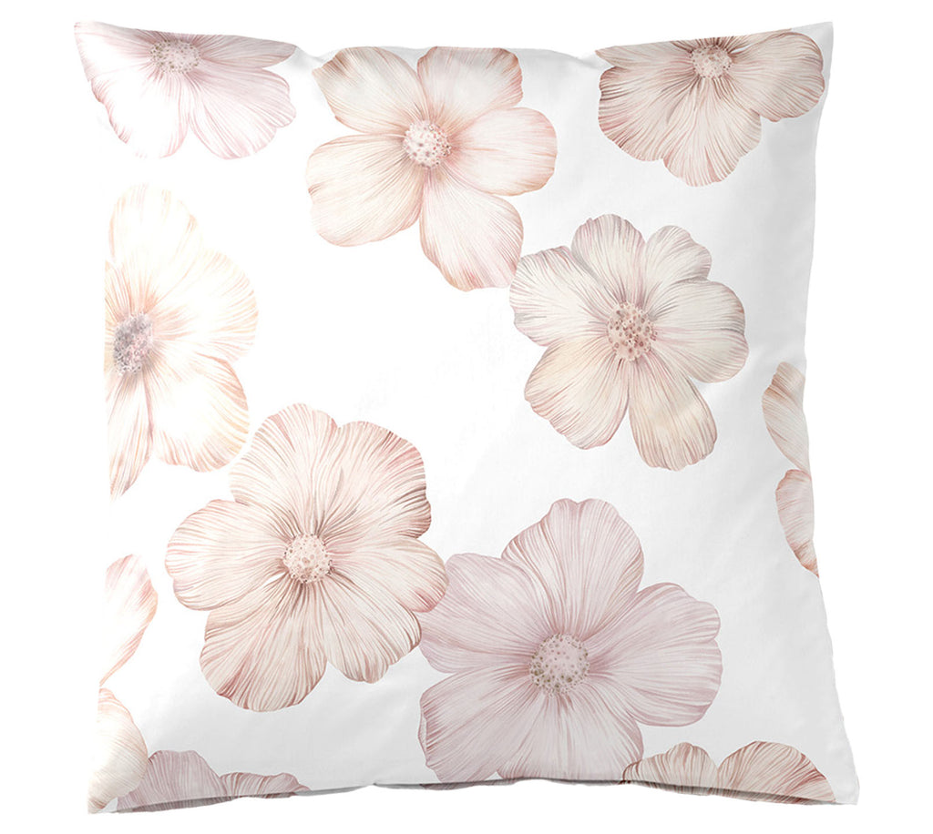 Seiden Satin Bettwäsche Devine in Weiß-Rose Freisteller Kissen #farbe_Weiß-Rose