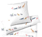 Seiden Satin Bettwäsche Parade in Weiß Tiermotive Freisteller #farbe_Weiß