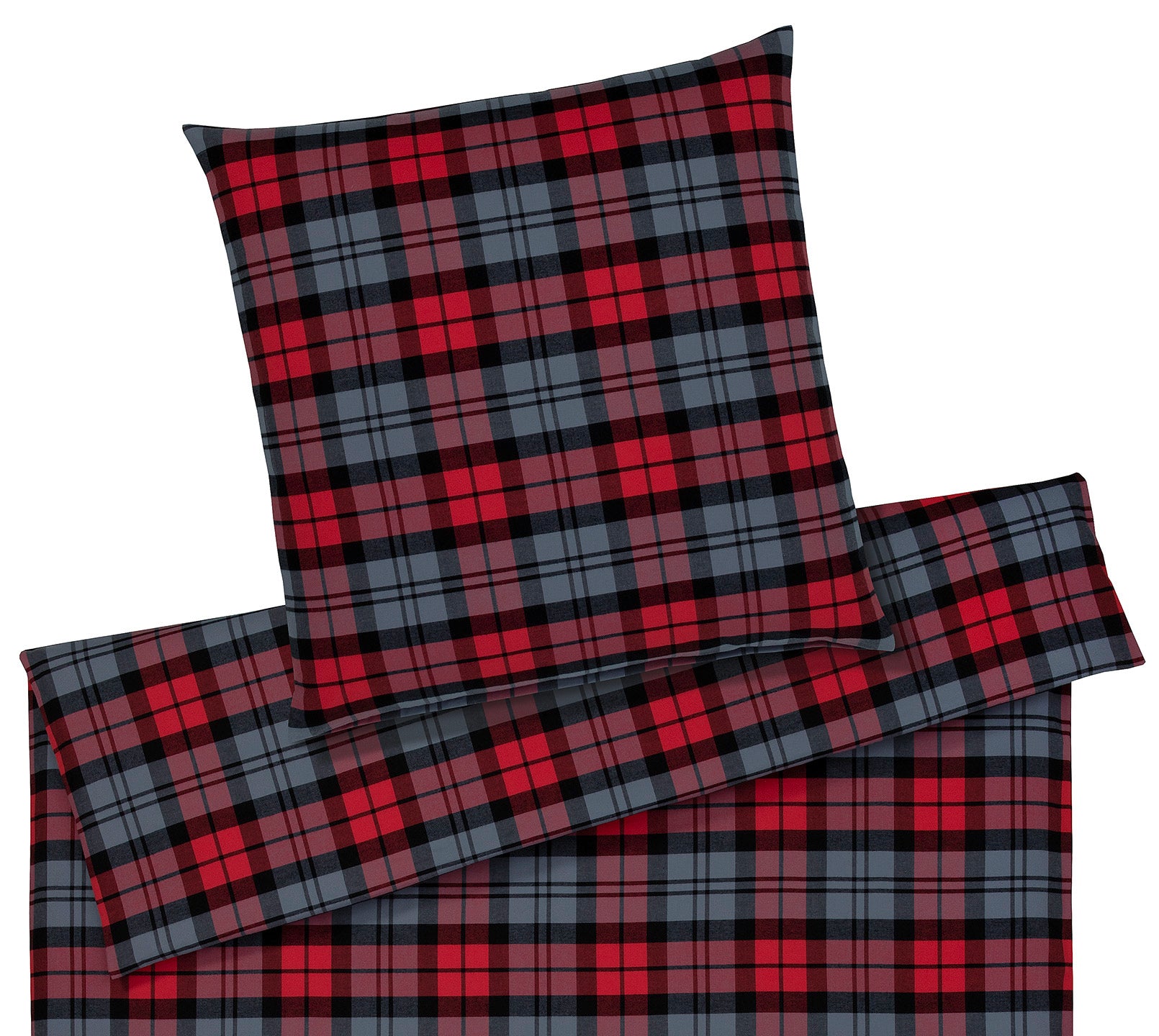Soft Flanell Bettwäsche Sheffield in Rot Freisteller #farbe_Sheffield Rot