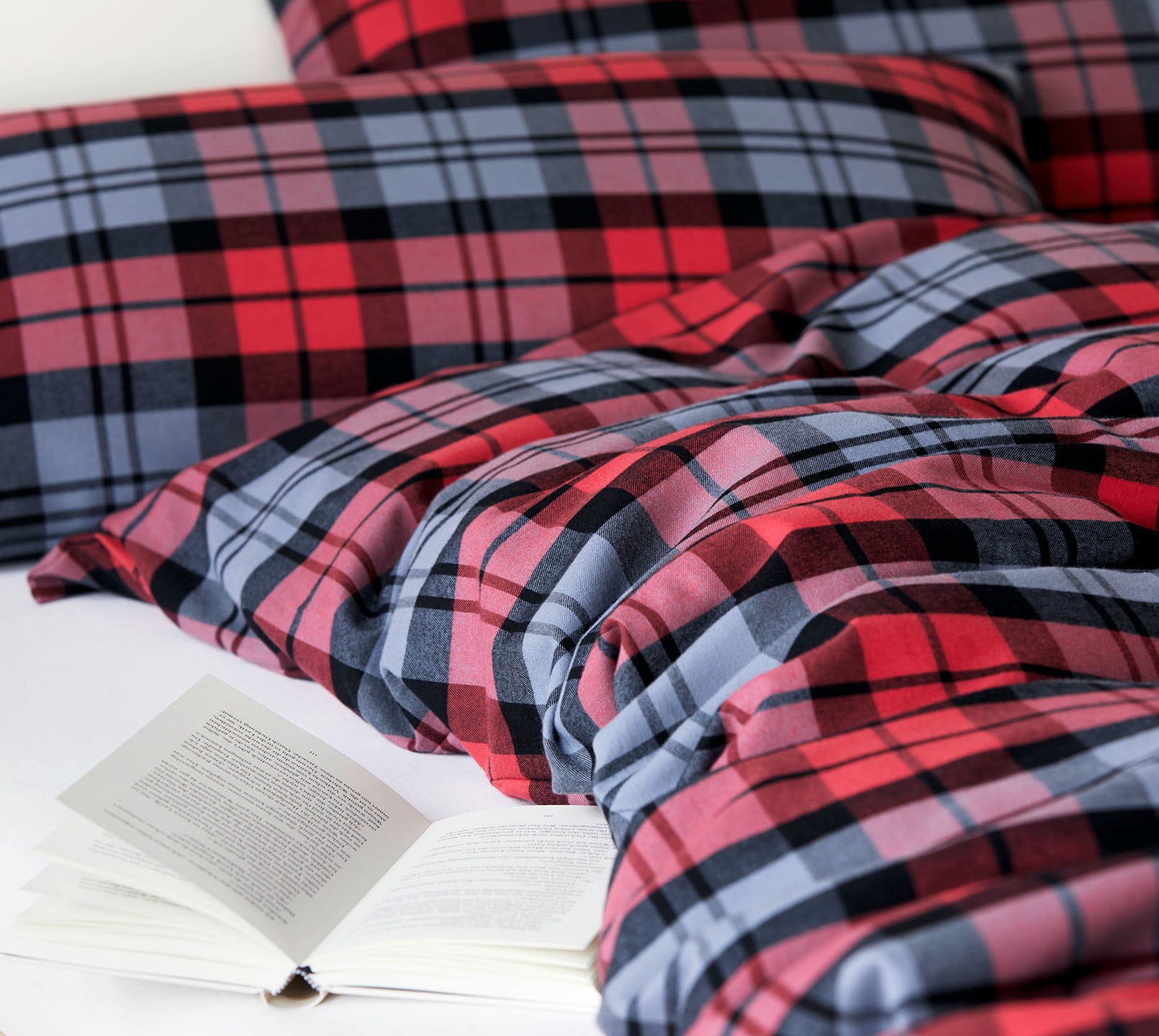 Soft Flanell Bettwäsche Sheffield in Rot Stoff #farbe_Sheffield Rot