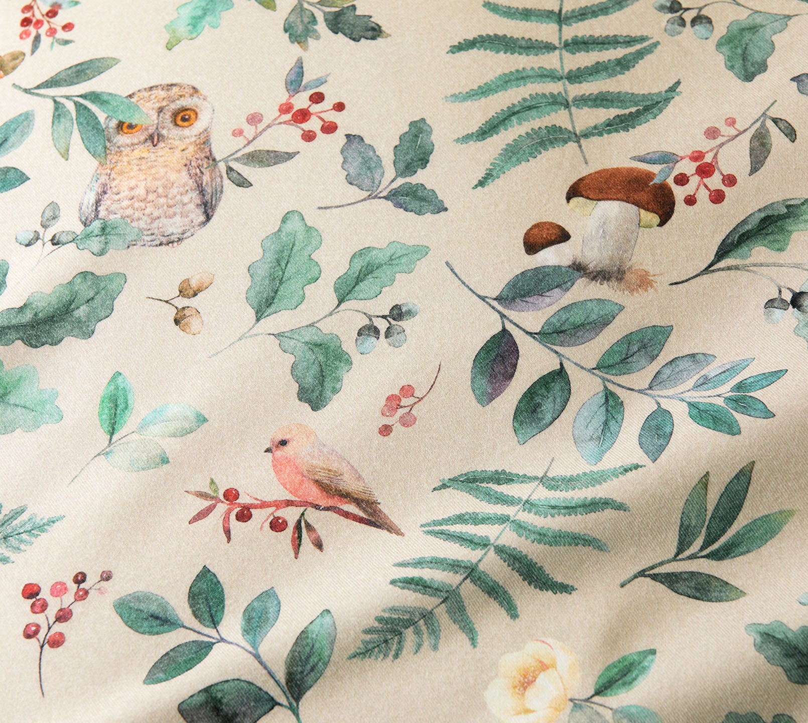 Soft Flanell Bettwäsche Woods in Sand mit Motiv #farbe_Woods Sand