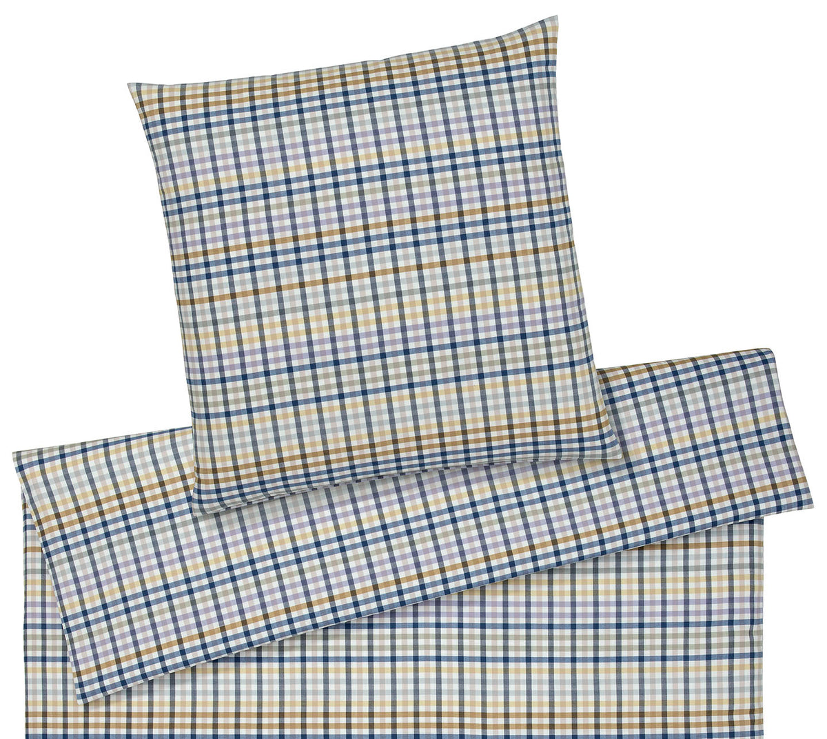 Softflanell Bettwäsche Aberdeen in Blau-Grün Karo Freisteller #farbe_Blau-Grün