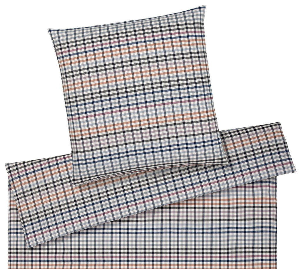 Softflanell Bettwäsche Aberdeen in Anthra-Mauve Karo Freisteller #farbe_Anthra-Mauve