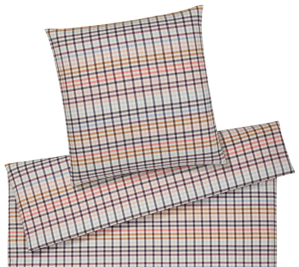 Softflanell Bettwäsche Aberdeen in Rouge Karo Freisteller #farbe_Rouge