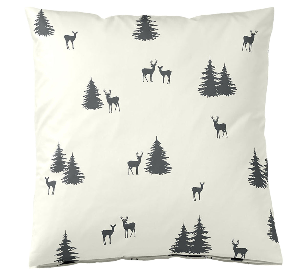 Softflanell Bettwäsche Alpin in Anthra Freisteller Kissen #farbe_Anthra
