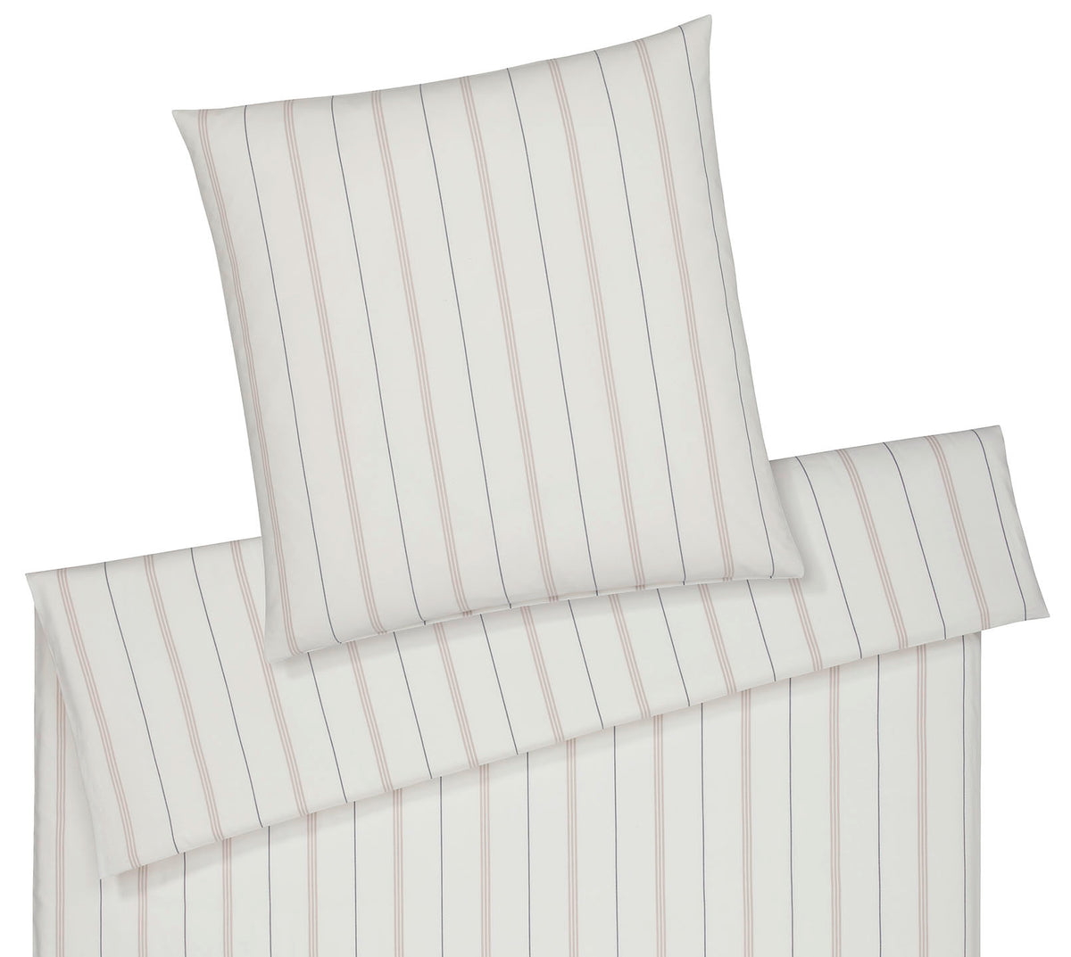 Softflanell Bettwäsche Cornwall in Creme Streifen Freisteller #farbe_Creme