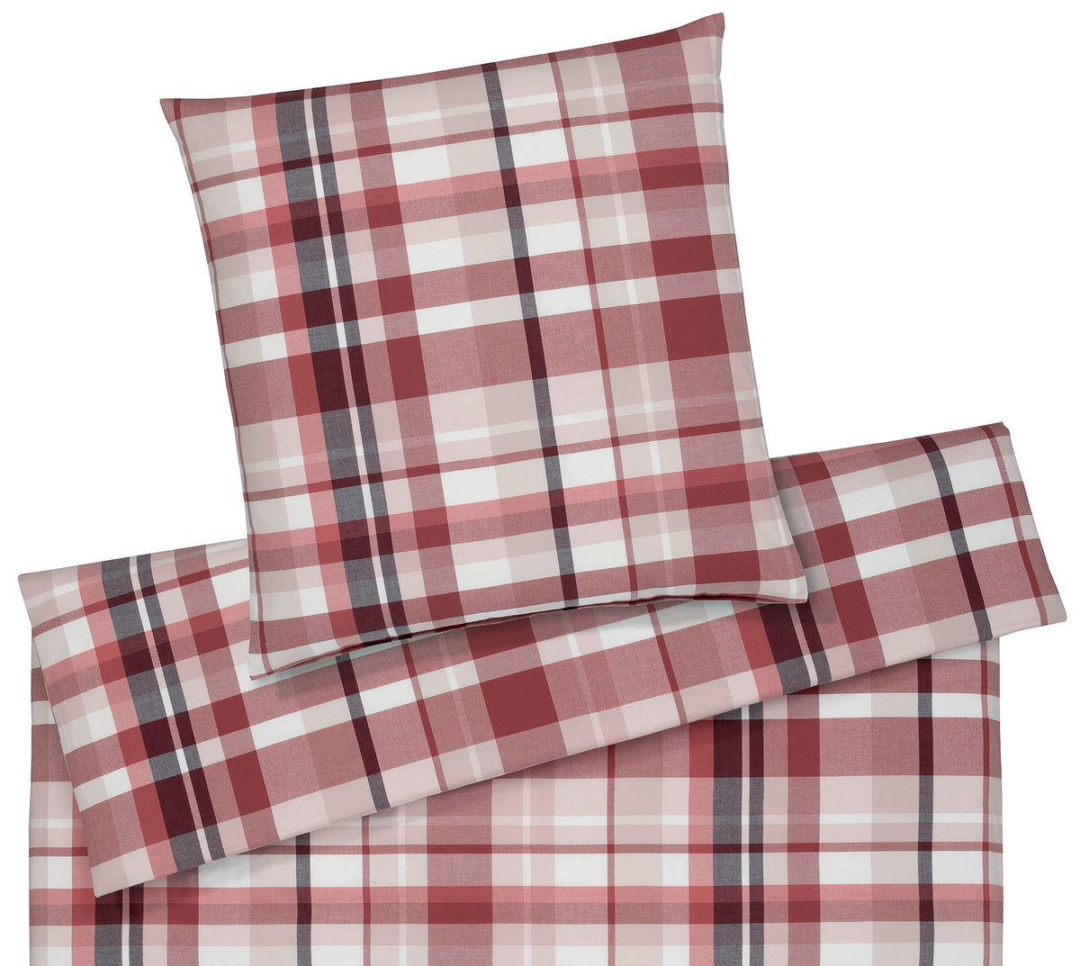 Softflanell Bettwäsche Darcy in Rosarot Karo Freisteller #farbe_Rosarot