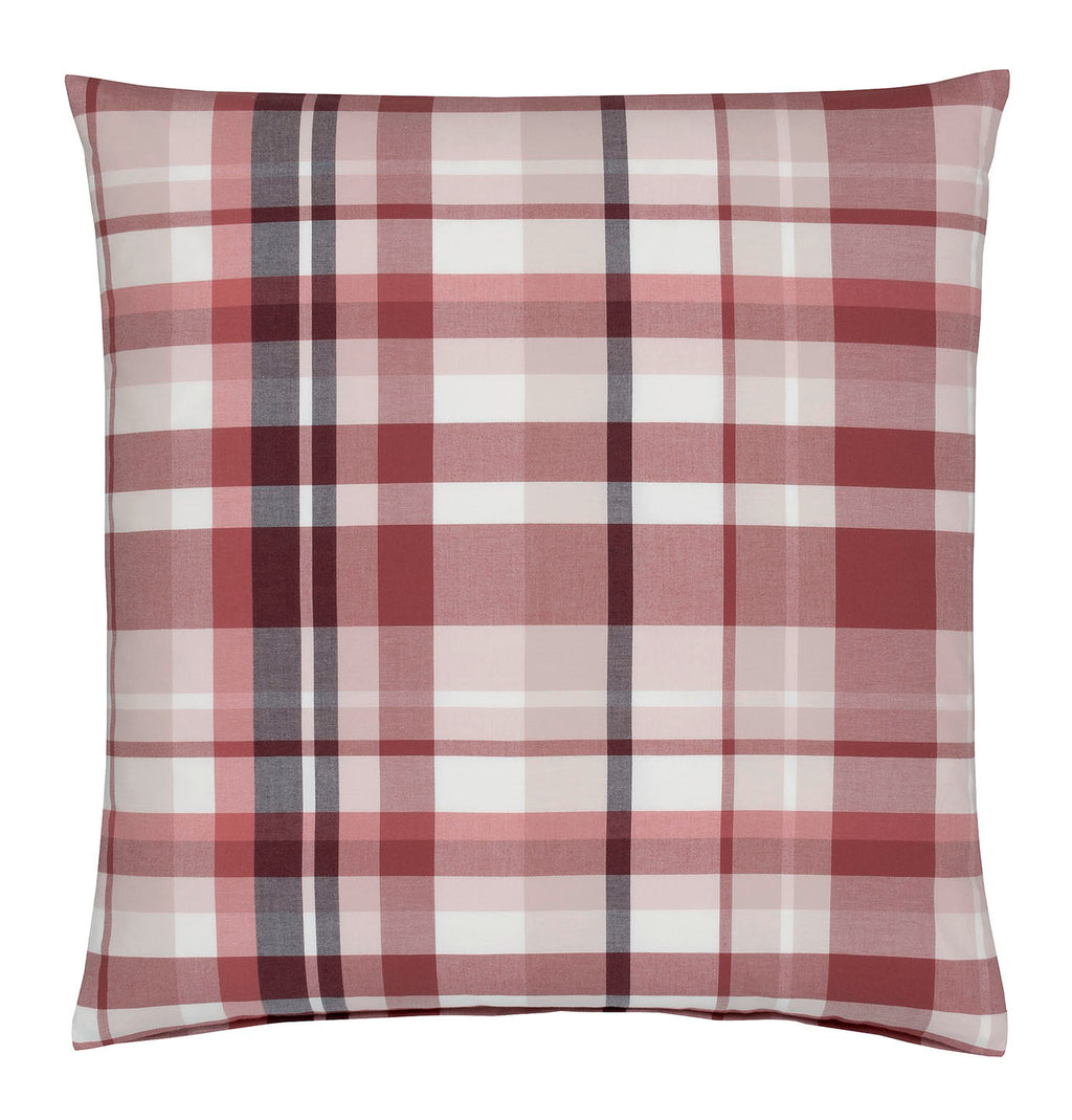 Softflanell Bettwäsche Darcy in Rosarot Karo Kissen #farbe_Rosarot