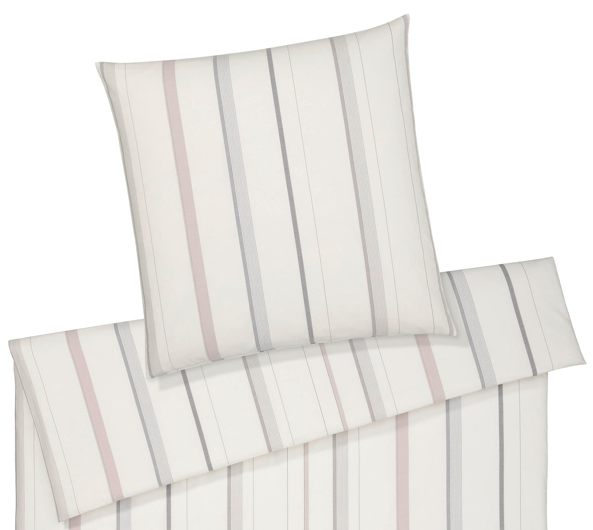 Softflanell Bettwäsche Edinburgh in Creme Streifen Freisteller #farbe_Creme