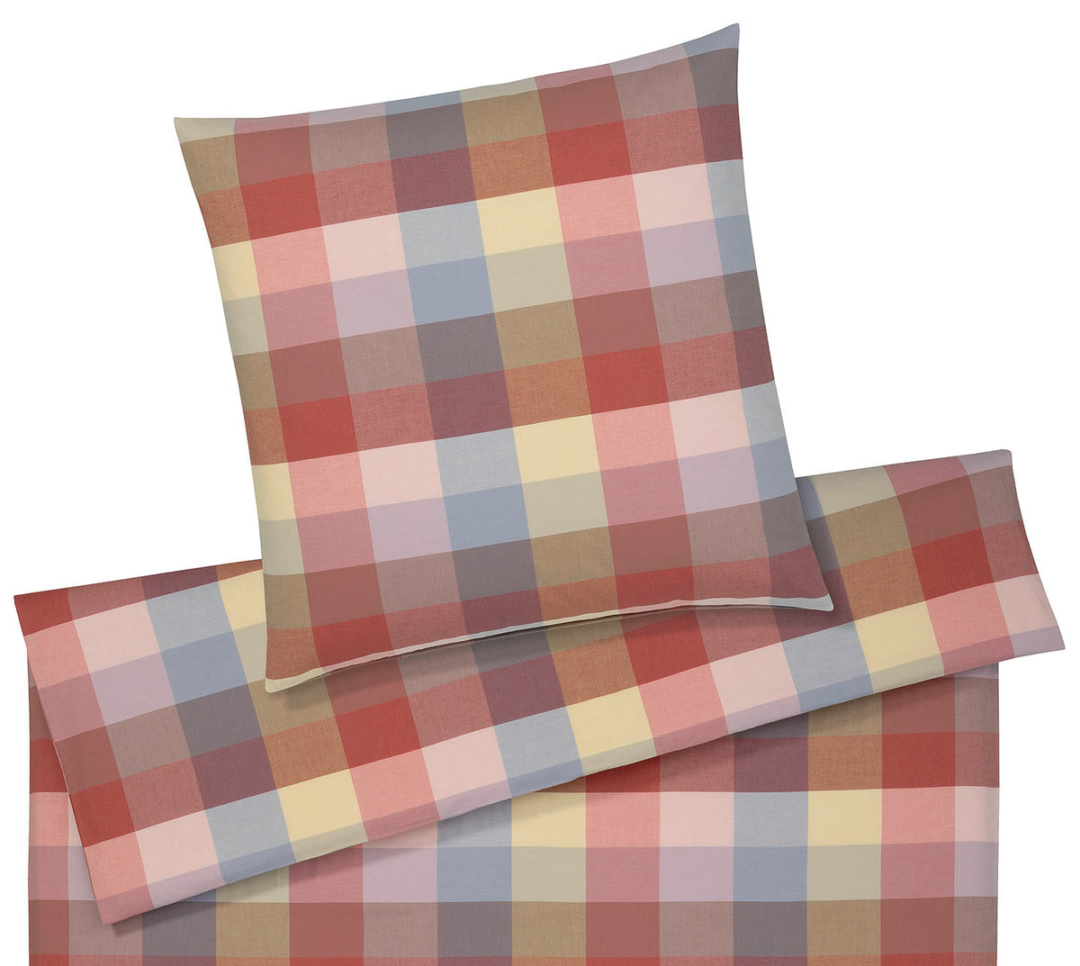 Softflanell Bettwäsche Hamilton in Rouge Karo Freisteller #farbe_Hamilton Rouge