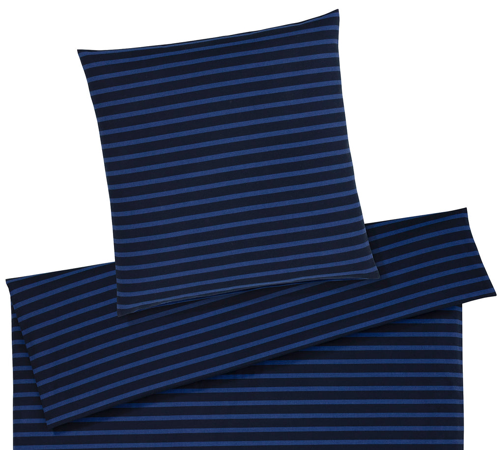 Softflanell Bettwäsche Inverness in Navy Streifen Freisteller #farbe_Navy