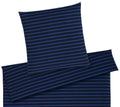 Softflanell Bettwäsche Inverness in Navy Streifen Freisteller #farbe_Navy