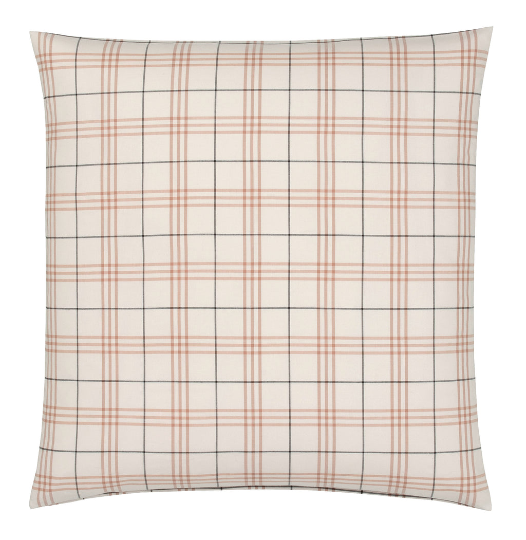 Softflanell Bettwäsche Livingston in Creme-Terra Karo Kissen #farbe_Creme-Terra