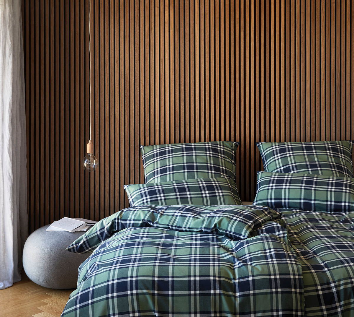 Softflanell Bettwäsche Manchester in Waldgrün Karo Schlafzimmer #farbe_Waldgrün