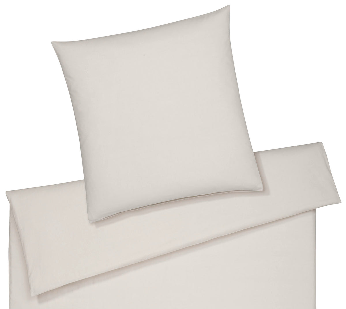 Softflanell Bettwäsche Mono in Creme Uni Freisteller #farbe_Creme