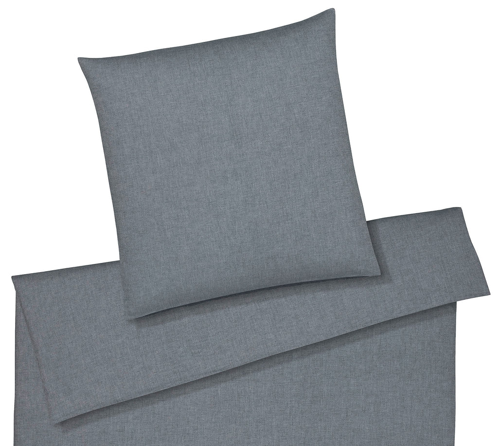 Softflanell Bettwäsche Mono in Grau Uni Freisteller #farbe_Grau