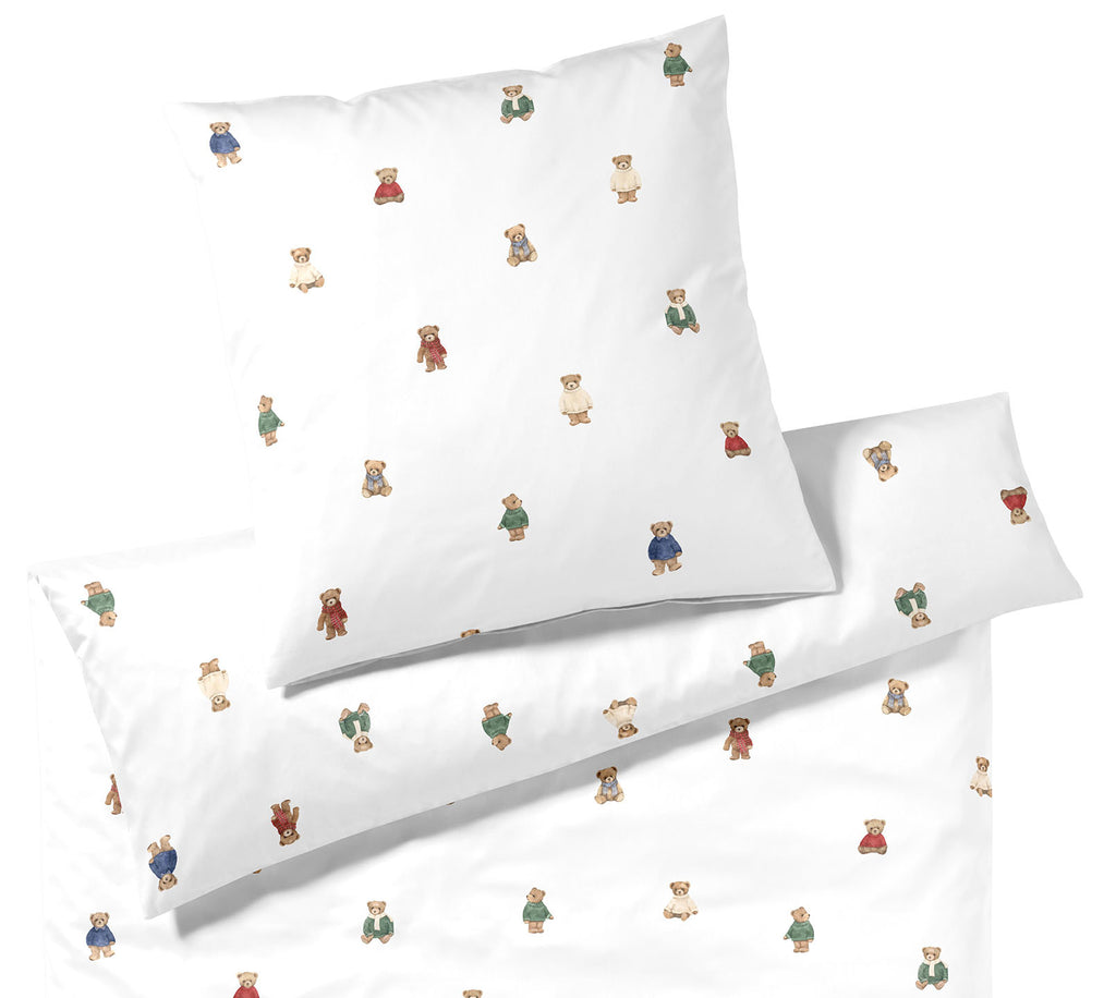 Softflanell Bettwäsche Teddy in Weiß Teddymotive Freisteller #farbe_Weiß