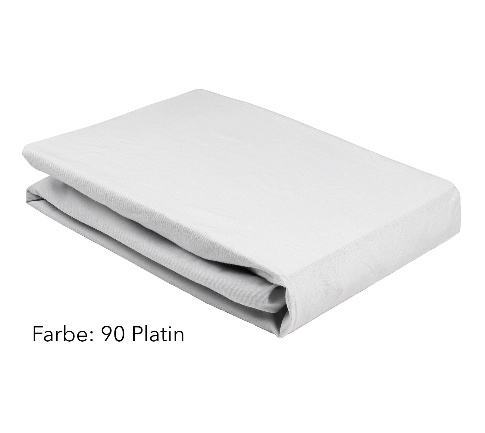 Jersey Softes Spannbettlaken Farbe Hellgrau Platin #farbe_Softes Jersey Spannbettlaken Platin 