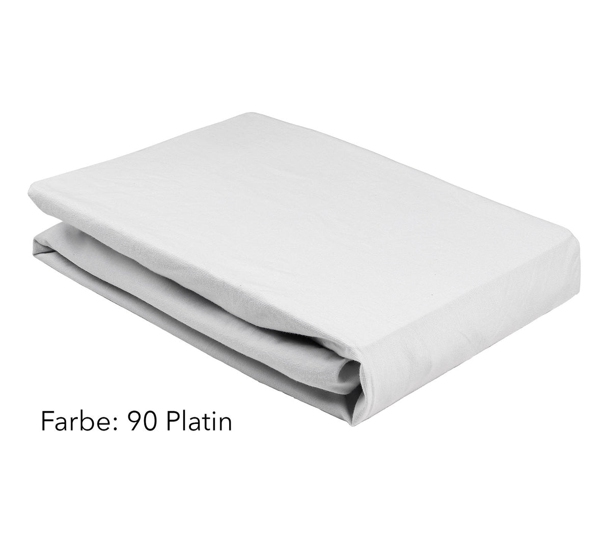 Jersey Softes Spannbettlaken Farbe Hellgrau Platin #farbe_Softes Jersey Spannbettlaken Platin 