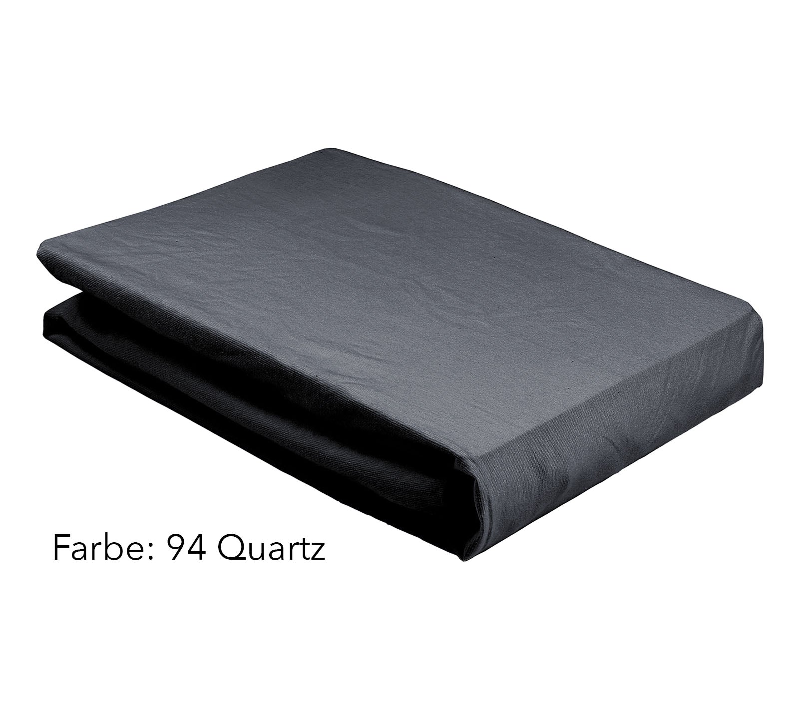 Jersey Spannbettlaken in Quartz gefaltet #farbe_Softes Jersey Spannbettlaken Quartz